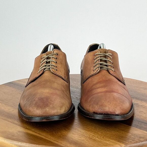 Mens Cole‎ Haan Williams Brown Leather Plain Toe Oxford Dress Shoes Size 10.5 M